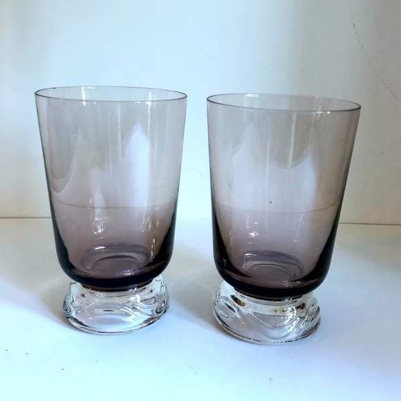 Vintage Fostoria Tiara  molded clear bottom glasses - Picture 1 of 3